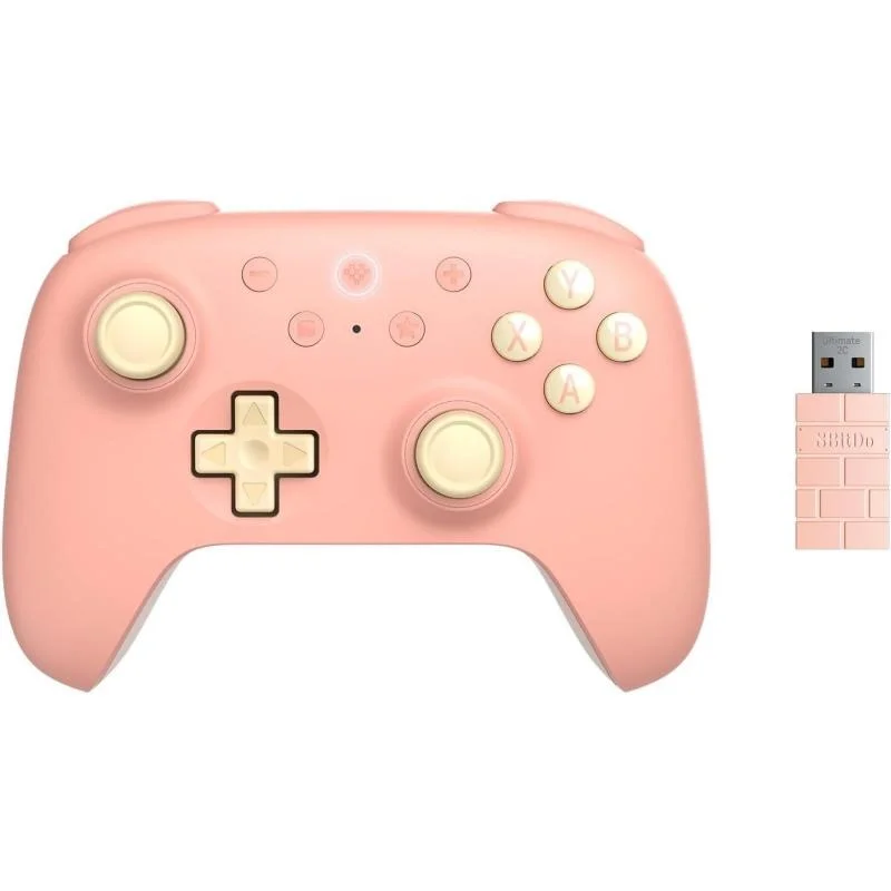 8Bitdo Ultimate 2C Kablosuz 2.4G Oyun Kolu PC Android Hall Effect Joystick Peach Turuncu